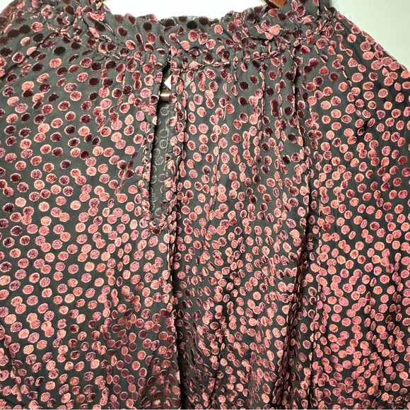 Addition Elle Balloon-Sleeve Burnout Velvet Top - Winetasting - Size 2X - Picture 3 of 10